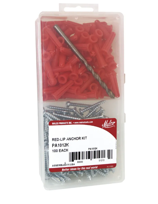Malco 1/4" x 1" Anchor Kit with Hex Head Screws